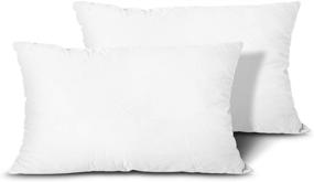 img 4 attached to 🛋️ Edow Set of 2 Lightweight Down Alternative Polyester Throw Pillow Inserts – White, Machine Washable – 12x20 Inches – Ideal for Couch Cushions, Sham Stuffers, Home Décor