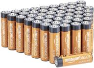 🔋 long-lasting and convenient 48 pack aa alkaline batteries by amazon basics: 10-year shelf life, easy to open value pack logo