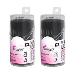img 2 attached to 🖤 Swisspers Premium Charcoal Swabs: 100% Cotton Tips with Dark Black Color, 50 Count (2 Pack) - Ideal for Makeup Touchups, Cosmetics Removal, and Application