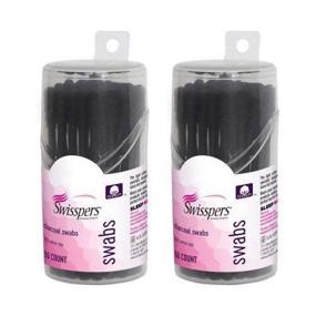 img 3 attached to 🖤 Swisspers Premium Charcoal Swabs: 100% Cotton Tips with Dark Black Color, 50 Count (2 Pack) - Ideal for Makeup Touchups, Cosmetics Removal, and Application