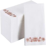 🌹 rose gold linen-feel disposable guest towels: elegant bathroom napkins for parties, weddings, and events logo