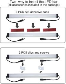 img 1 attached to 💡 Litever LL-008 Series Extra Under Cabinet Lighting Bars - 2-Pack, 12VDC, 5000K Daylight White with Mounting Clips, Screws, Self-adhesive Pads