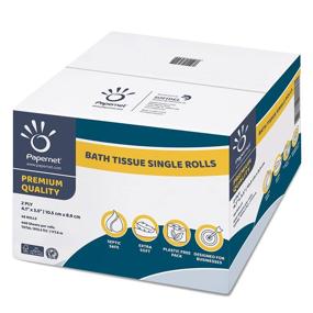 img 4 attached to Papernet Single Bath Tissue 400 Sheets Premium Quality: Business-Designed, FSC Certified, Septic Safe - 48 Rolls, White, 2-plies 4.1”x 3.5”