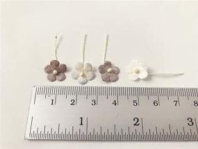 img 1 attached to 🌼 50 Mixed Gray and White Mulberry Paper Flowers with Thread Stems - 8mm Tiny Size Craft Supplies for Scrapbooking, Card Making, and More