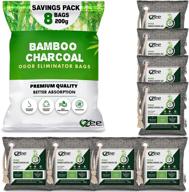 vzee odor eliminator: 8 pack x 200g - activated bamboo charcoal air purifying bag for strong odor, room, pets, and basements logo