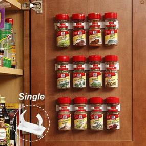 img 2 attached to Organize Your Kitchen Spice Rack with 20 Spice Gripper Clip Strips - Cabinet Door Solution for Spice Containers, Includes 4 Strips Holding 20 Jars