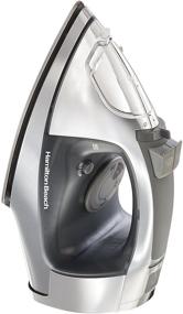 img 3 attached to 🔥 Hamilton Beach Steam Iron & Vertical Steamer: Stainless Steel Soleplate, Retractable Cord, 1500W, 3-Way Auto Shutoff - Chrome & Silver (14881)