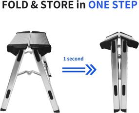img 1 attached to 🪜 Small Foldable Step Stool - 330 lb Capacity | One Step Ladder for Kitchen, Bathroom, Closet, Garage, Garden