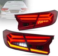 vland full led tail lights assembly for [honda accord 10th gen 2018 2019 2020] rear lamps with dynamic animation breathing brake lights logo