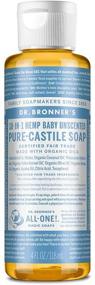 img 4 attached to 👶✨ Жидкое мыло Dr. Bronners Pure-Castile (без запаха для младенцев, 4 унции) - органическое, универсальное средство для чувствительной кожи, младенцев и многого другого