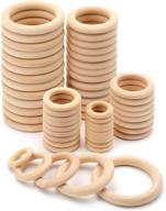 🔨 100pcs unfinished solid wood rings for ring pendants, diy crafts, jewelry making - set of 5 sizes logo