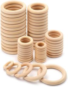 img 4 attached to 🔨 100pcs Unfinished Solid Wood Rings for Ring Pendants, DIY Crafts, Jewelry Making - Set of 5 Sizes