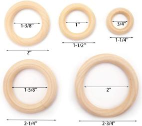 img 2 attached to 🔨 100pcs Unfinished Solid Wood Rings for Ring Pendants, DIY Crafts, Jewelry Making - Set of 5 Sizes