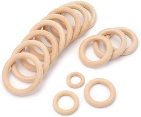 img 1 attached to 🔨 100pcs Unfinished Solid Wood Rings for Ring Pendants, DIY Crafts, Jewelry Making - Set of 5 Sizes