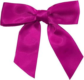 img 4 attached to 🎗️ Fuchsia Pink Satin Pre-Tied Bows - 3" Wide, Set of 10 - Breast Cancer Awareness, Christmas, Easter, Mother's Day, Valentine's Day, Wedding Favors Decor, Gift Bows, Birthday, Gift Ribbons