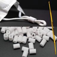 ultimate cord locks for masks: adjustable silicone toggles & plastic toggles - 60pcs white set logo