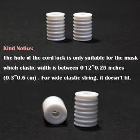 img 3 attached to Ultimate Cord Locks for Masks: Adjustable Silicone Toggles & Plastic Toggles - 60pcs White Set