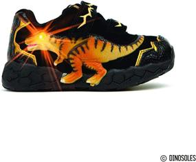 img 3 attached to 🦖 Dinosoles 3D T-REX LED Flashing Low-Top Shoes for Kids, Lightweight & Breathable Casual Sneakers for Boys & Girls, Black