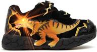 🦖 dinosoles 3d t-rex led flashing low-top shoes for kids, lightweight & breathable casual sneakers for boys & girls, black logo