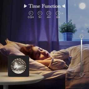 img 2 attached to GZOKMOG 3D Butterfly Night Light: Perfect Christmas Gift for Kids 🦋 with Timer, Touch & Remote Control, Rechargeable Dimmable Room Decor Nightlight (Warm White)