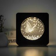 gzokmog 3d butterfly night light: perfect christmas gift for kids 🦋 with timer, touch & remote control, rechargeable dimmable room decor nightlight (warm white) логотип