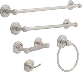 img 2 attached to Franklin Brass Jamestown Double Towel Bar Rack, 24-inch, Brushed Nickel