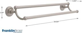 img 1 attached to Franklin Brass Jamestown Double Towel Bar Rack, 24-inch, Brushed Nickel