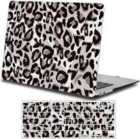 img 4 attached to One Micron Case And Keyboard Cover Compatible With Air 13 Inch 2018-2020 Release Plastic Pattern Hard Shell For Air 13 Inch (Model: A2337 M1/A1932/A2179 Retina)-Gray Leopard Print