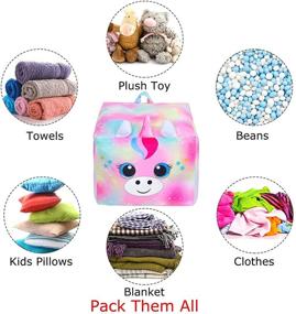 img 1 attached to ICOSY Stuffed Animal Storage Bean Bag Chair Cover: Unicorn Beanbag Organizer for Plush Toys – Perfect Kids' Stuffed Toy Bean Bags