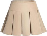 gaziar girls pleated skirt: adjustable waist scooter skort for uniform, skating, and dancing logo