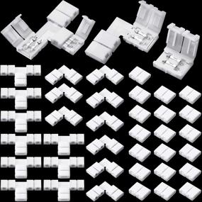 img 4 attached to Enhance Your LED Strip Lights with 40 Piece T and L Shape RGB Connectors for SMD 3528 2835 LED Strip (8mm)