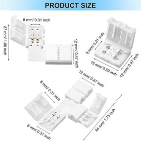 img 3 attached to Enhance Your LED Strip Lights with 40 Piece T and L Shape RGB Connectors for SMD 3528 2835 LED Strip (8mm)