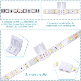 img 2 attached to Enhance Your LED Strip Lights with 40 Piece T and L Shape RGB Connectors for SMD 3528 2835 LED Strip (8mm)