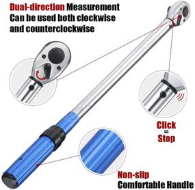 img 2 attached to 🔧 BULLTOOLS 1/2-inch Drive Click Torque Wrench Set with 90-tooth Dual-Direction Adjustable Buckle (25-250ft.lb / 33.75-337.5Nm)