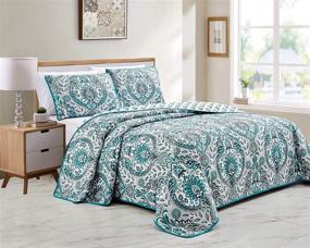 img 3 attached to Linen Plus Coverlet Bedspread Turquoise