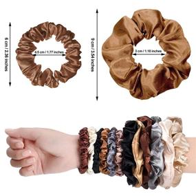 img 1 attached to 🎀 48-Piece Set of Hanaive Satin Hair Scrunchies, Silk Elastic Hair Bands in Lovely Colors - Hair Accessories for Women and Girls, Skinny Hair Ties, Scrunchies Ponytail Holder, Ropes for Hair Decor