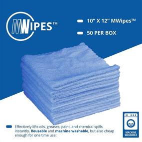 img 3 attached to 🧽 Ultimate Cleaning Solution: Mwipes Microfiber Rags in A Box (50 Count) - 10"x12" Reusable Edgeless Terry Towels and Shop Rags for Efficient Housekeeping and Dusting (Blue)