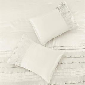 img 1 attached to 🛏️ SEO-Optimized Modern Threads Diana 8-Piece Embellished Comforter Set in King Size - Elegant Pearl White