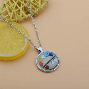 img 3 attached to 🎨 Pendant Necklace for Art Teachers & Students: AKTAP Painter Gift - Palette Brush Pendant Necklace for Art School Graduation, Painting Fans