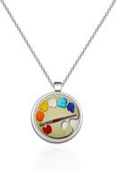 🎨 pendant necklace for art teachers & students: aktap painter gift - palette brush pendant necklace for art school graduation, painting fans logo