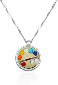 img 4 attached to 🎨 Pendant Necklace for Art Teachers & Students: AKTAP Painter Gift - Palette Brush Pendant Necklace for Art School Graduation, Painting Fans