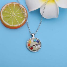 img 2 attached to 🎨 Pendant Necklace for Art Teachers & Students: AKTAP Painter Gift - Palette Brush Pendant Necklace for Art School Graduation, Painting Fans