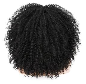 img 1 attached to 💁 ANNISOUL 16-Inch Synthetic Curly Wig for Black Women: Versatile Afro Bomb Hair with Bangs, Glueless Long Kinky Curls