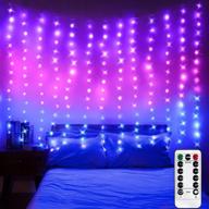 🌟 vibrant led window curtain lights with remote control - perfect for party decor, wedding backdrops, and bedroom ambiance! (purple pink blue, 6.8 x 5 ft) логотип