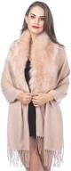 luxurious faux fur collar women's large joint wrap scarf for cold weather logo