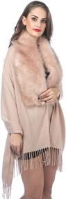 img 2 attached to Luxurious Faux Fur Collar Women's Large Joint Wrap Scarf for Cold Weather