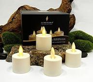 luminara ivory flameless tea lights - 4 piece set with auto-timer, battery-operated, included batteries - perfect for lanterns, patios, baths, weddings, receptions, bridal, baby, catering, and events logo