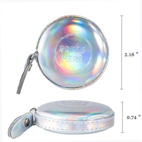 img 3 attached to 📏 2 Pack Leather Retractable Body Measuring Tape - 150 cm 60 Inch Tailor Fabric Tape Measure with Push Button (Round-Silver)