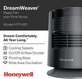 img 3 attached to 🌙 Honeywell Dreamweaver Sleep Black – Personal Fan with Pink Noise – USB Charging Port and Adjustable Airflow for Year-Round Use