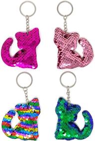 img 4 attached to Honbay Glitter Reversible Sequins Keychains